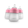 Nanobébé 9oz Flexy Silicone Baby Bottle 3-pack in pink