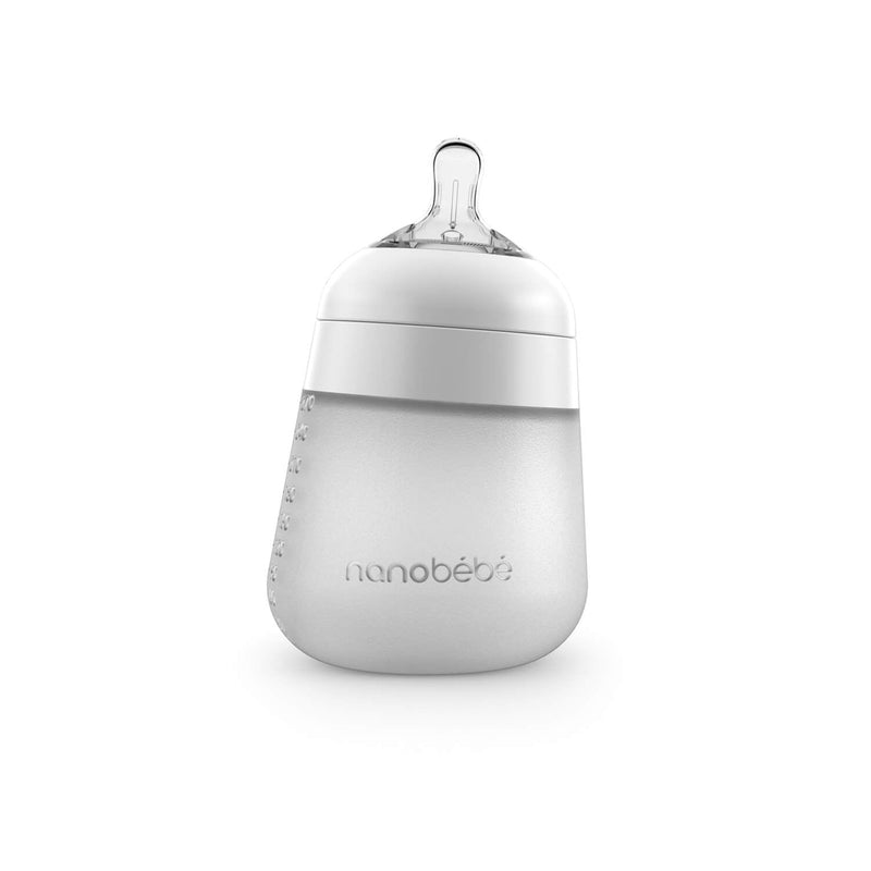 Nanobébé 9oz Flexy Silicone Baby Bottle in white