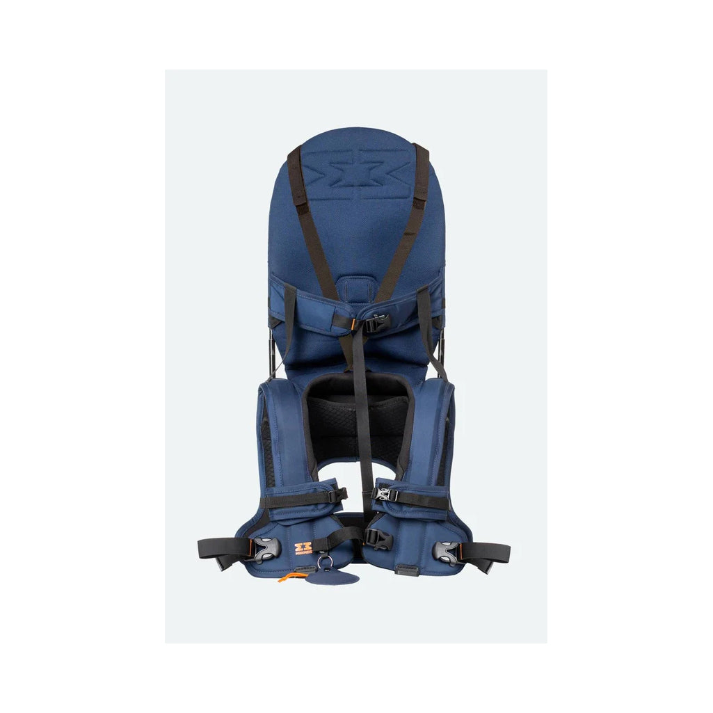 Front view of the navy/grey shoulder carrier
