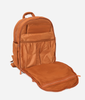 Fully unzipable Front Pocket of the Fawn Design The Best Nylon Diaper Back Pack in Brown