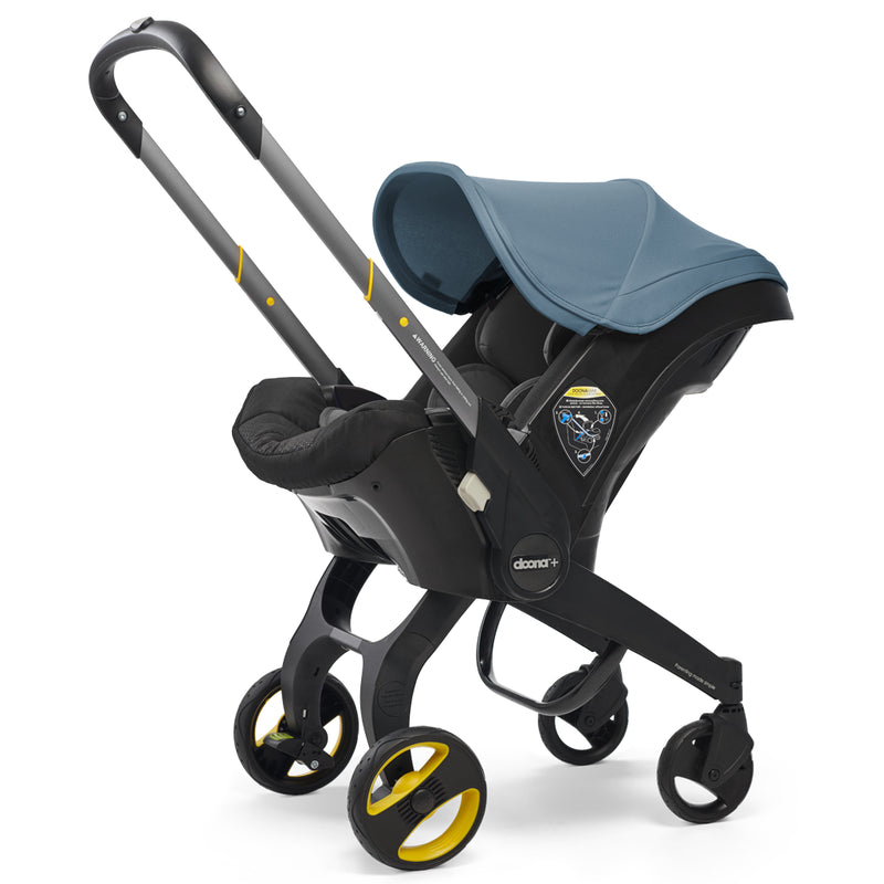 doona stroller and baby car seat in blue