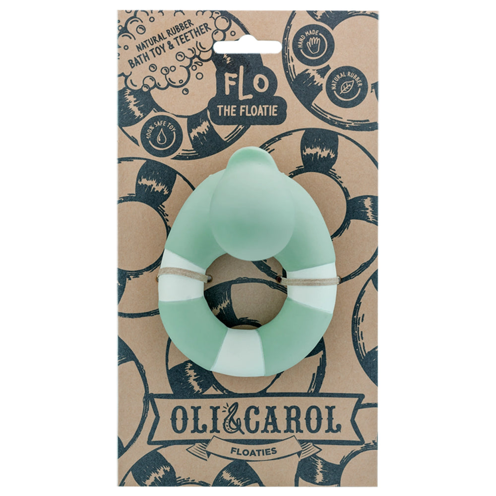 oli and carol flo the floatie mint duck bath toy