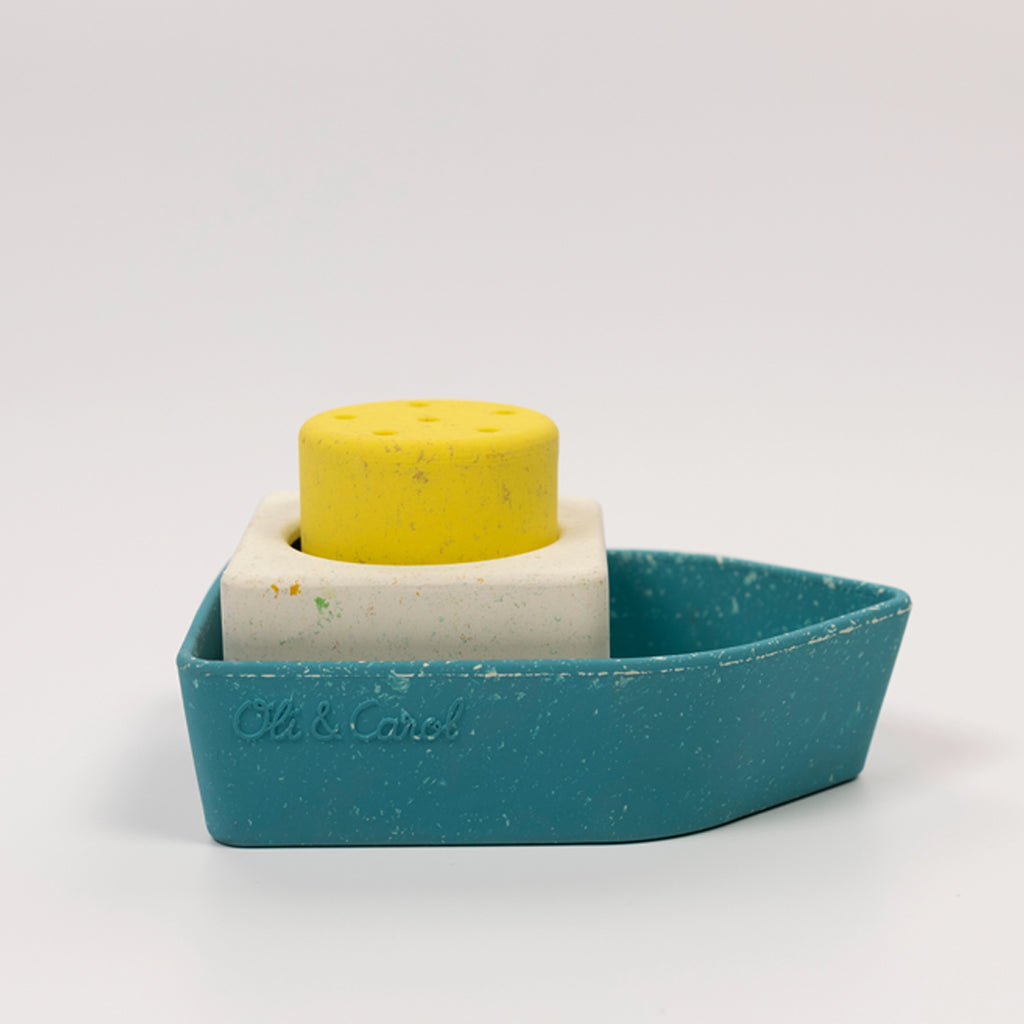 Oli & Carol baby bath toys, upcycled boat bath toy