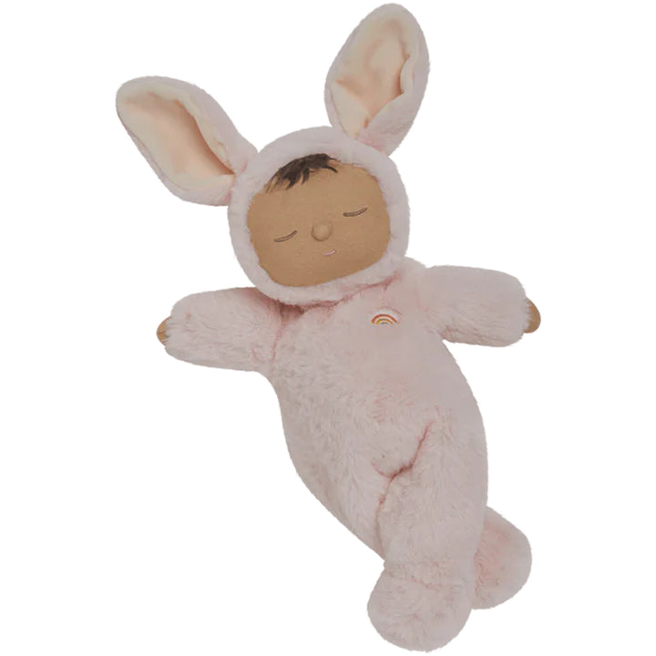 soft plush baby doll in bunny outfit pink olli ella cozy dinkums pip