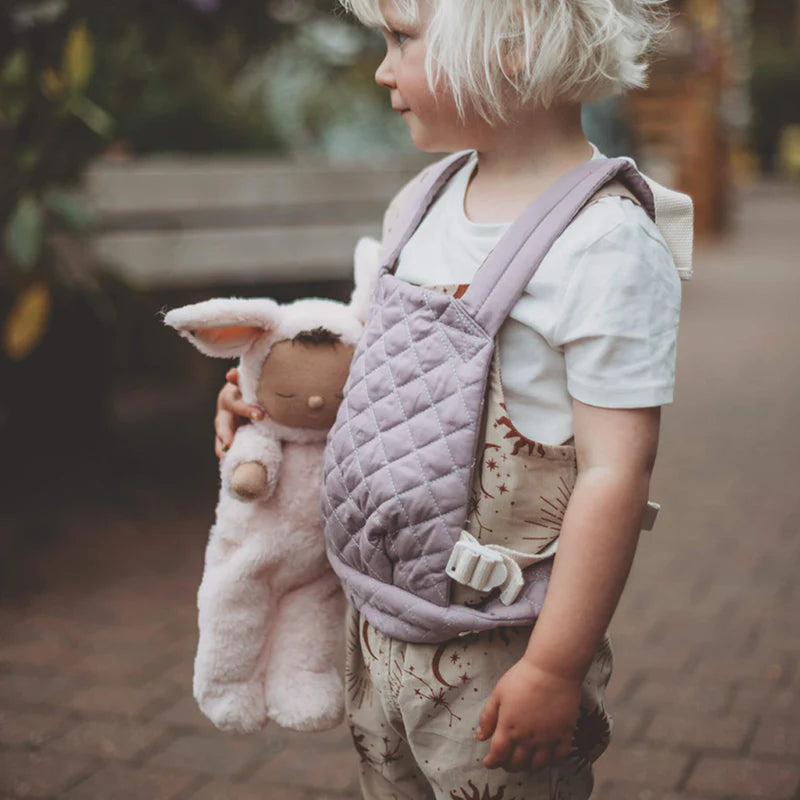 child traveling with safe soft cozy olli ella dinkum doll bunny rabbit 
