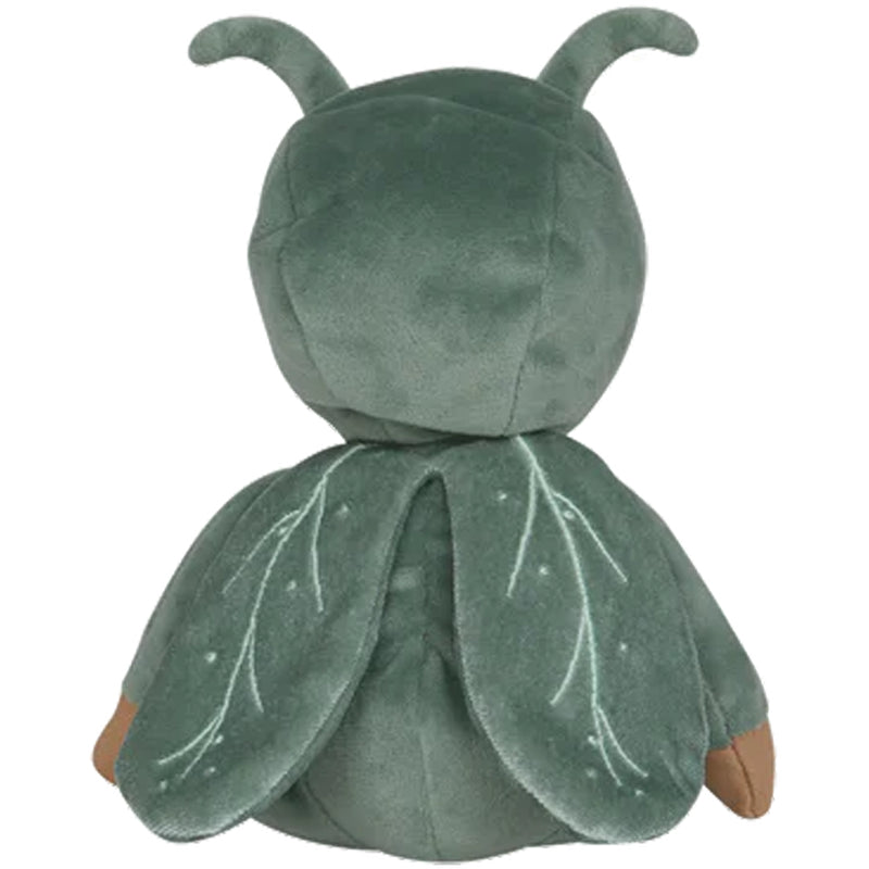 olli ella dinky gideon grasshopper turned away from the camera and showing oof his green bug outfit with green veined wings 