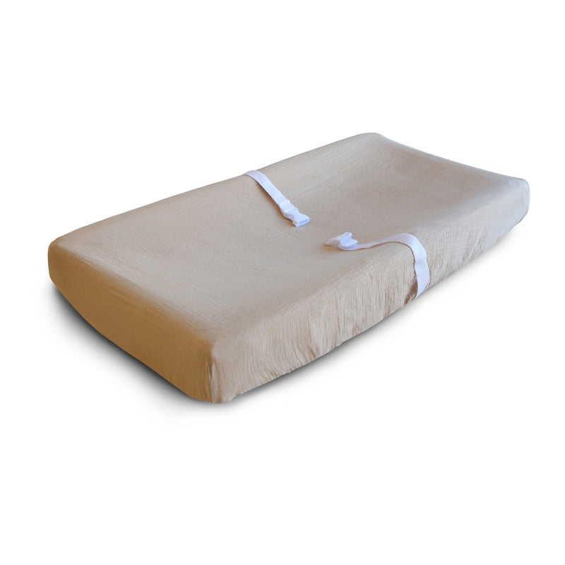 Mushie Changing Table Pad Cover offering a perfect fit and gentle fabric for delicate skin