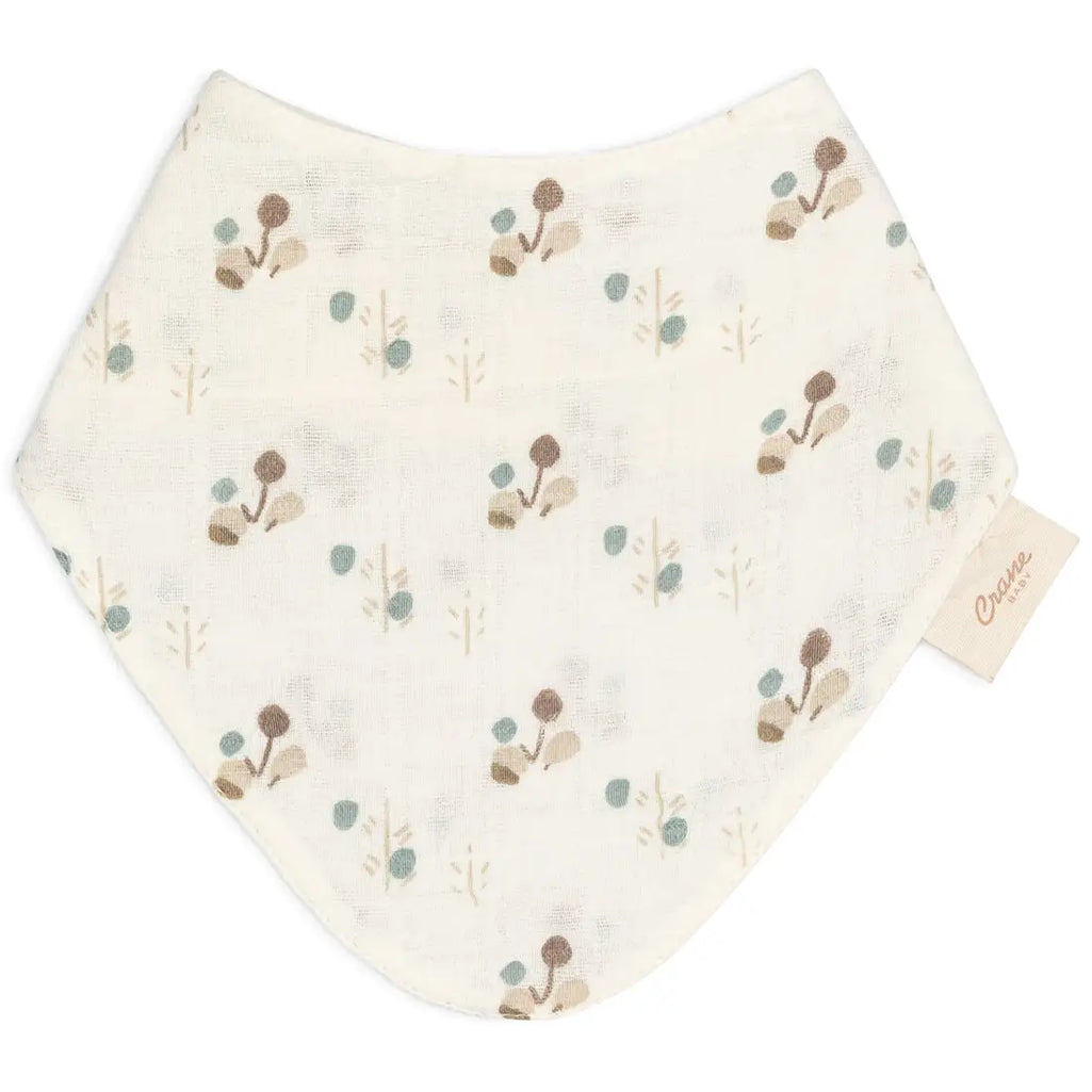 Baby Girl Bib with Floral Pattern, Crane Baby Organic Cotton Bib