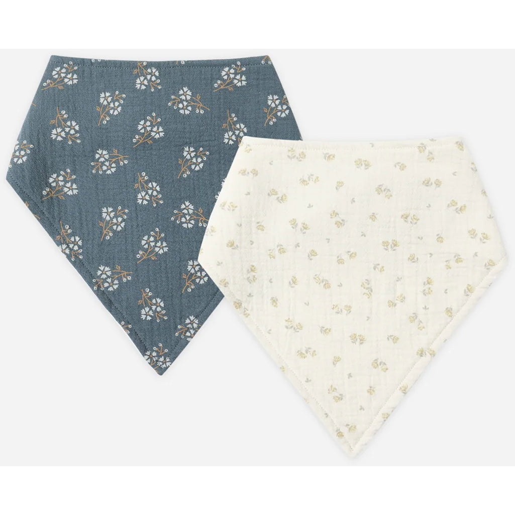 quincy mae blue and gold bandana floral set 