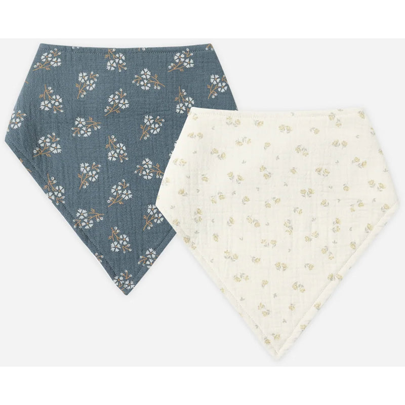 quincy mae blue and gold bandana floral set 