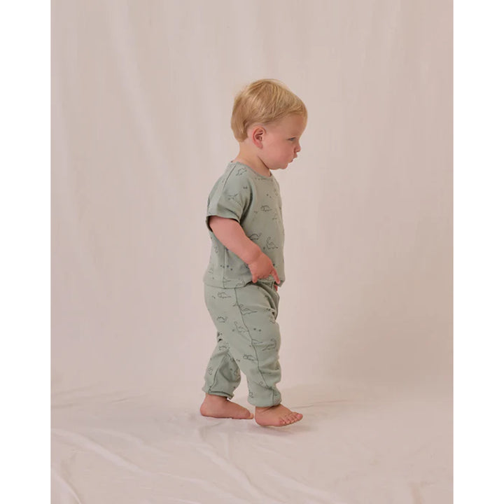 quincy mae infant green lightweight cotton summer set for baby boy 