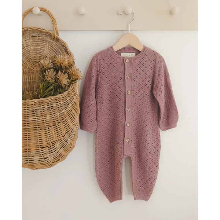 knit bubble berry colored quincy mae toddler crochet romper 
