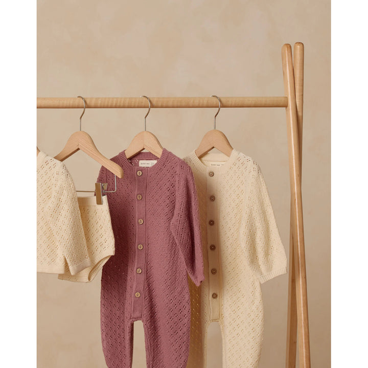 knit autumn quincy mae mulberry long sleeve button baby romper 