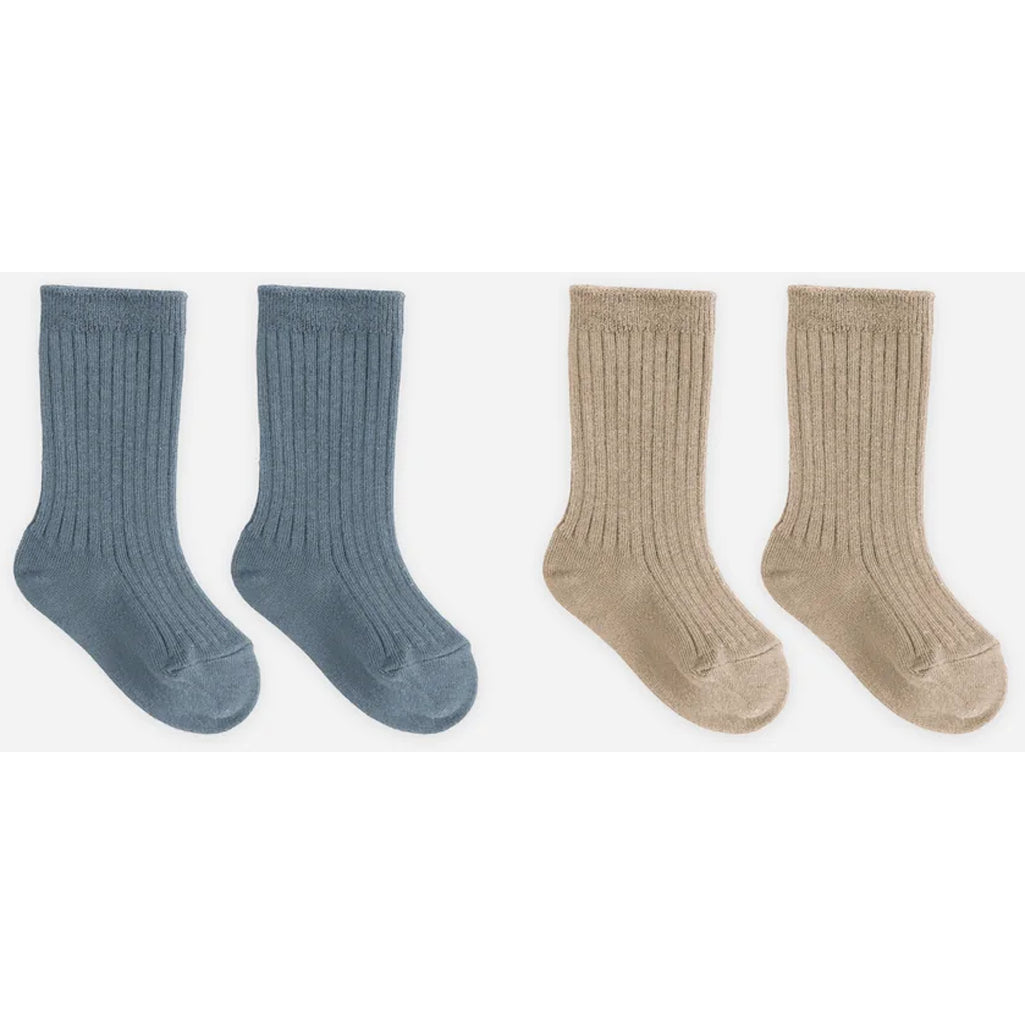 quincy mae gold and ocean toddler socks set 