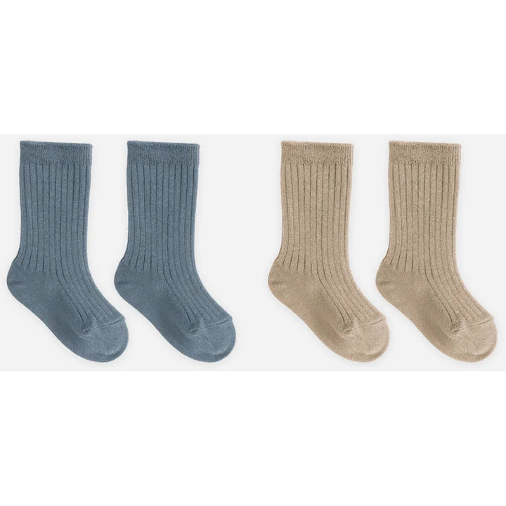 quincy mae gold and ocean toddler socks set 