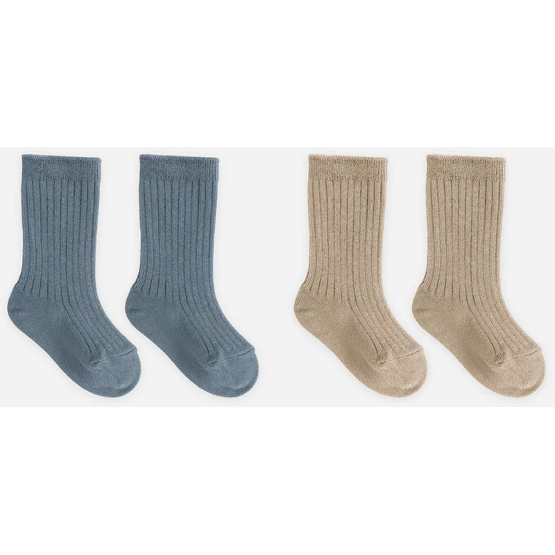 quincy mae gold and ocean toddler socks set 