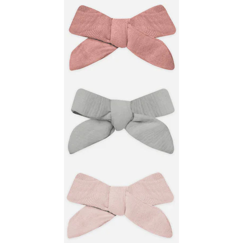 quincy mae pink and blue bows with clips for toddler 