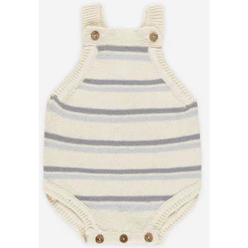 quincy mae blue striped tatum romper crocheted baby one piece 