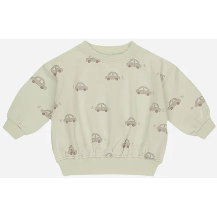 quincy mae relaxed green cars pattern sweatshirt 