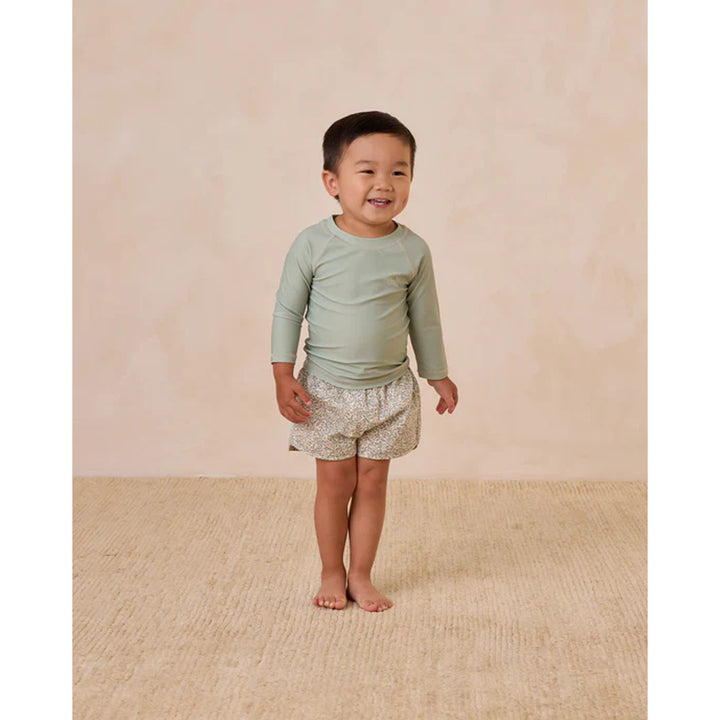 quincy mae sage green long sleeved baby boy swim shirt 