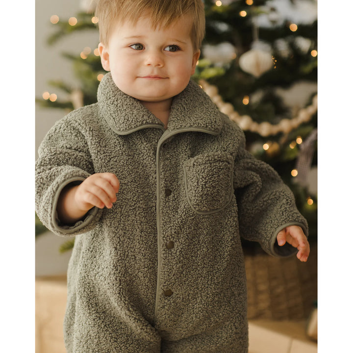 cozy teddy button up toddler jumpsuit quincy mae 