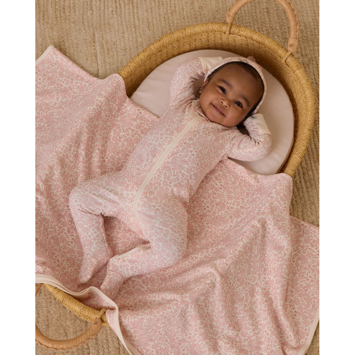 quincy mae pink floral pajamas for infant zipper for easy diaper change 