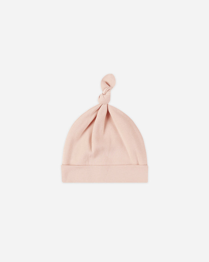 Quincy Mae Bamboo Knotted Baby Hat in Dusty Rose, soft stretchy newborn hat 0-6 months