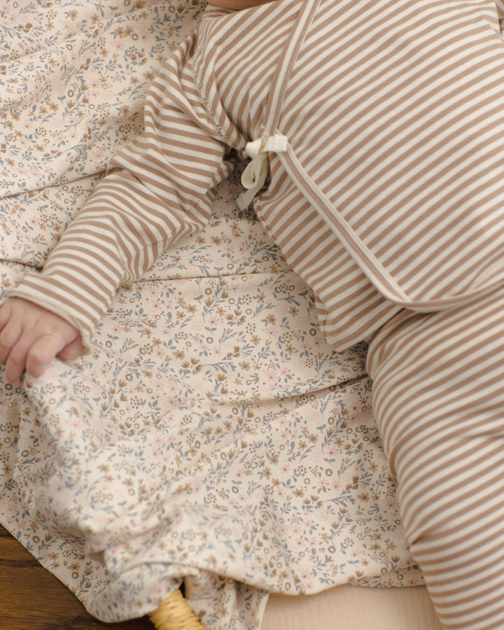 Soft bamboo baby swaddle blanket lifestyle image, Quincy Mae Bamboo Swaddle Bloom