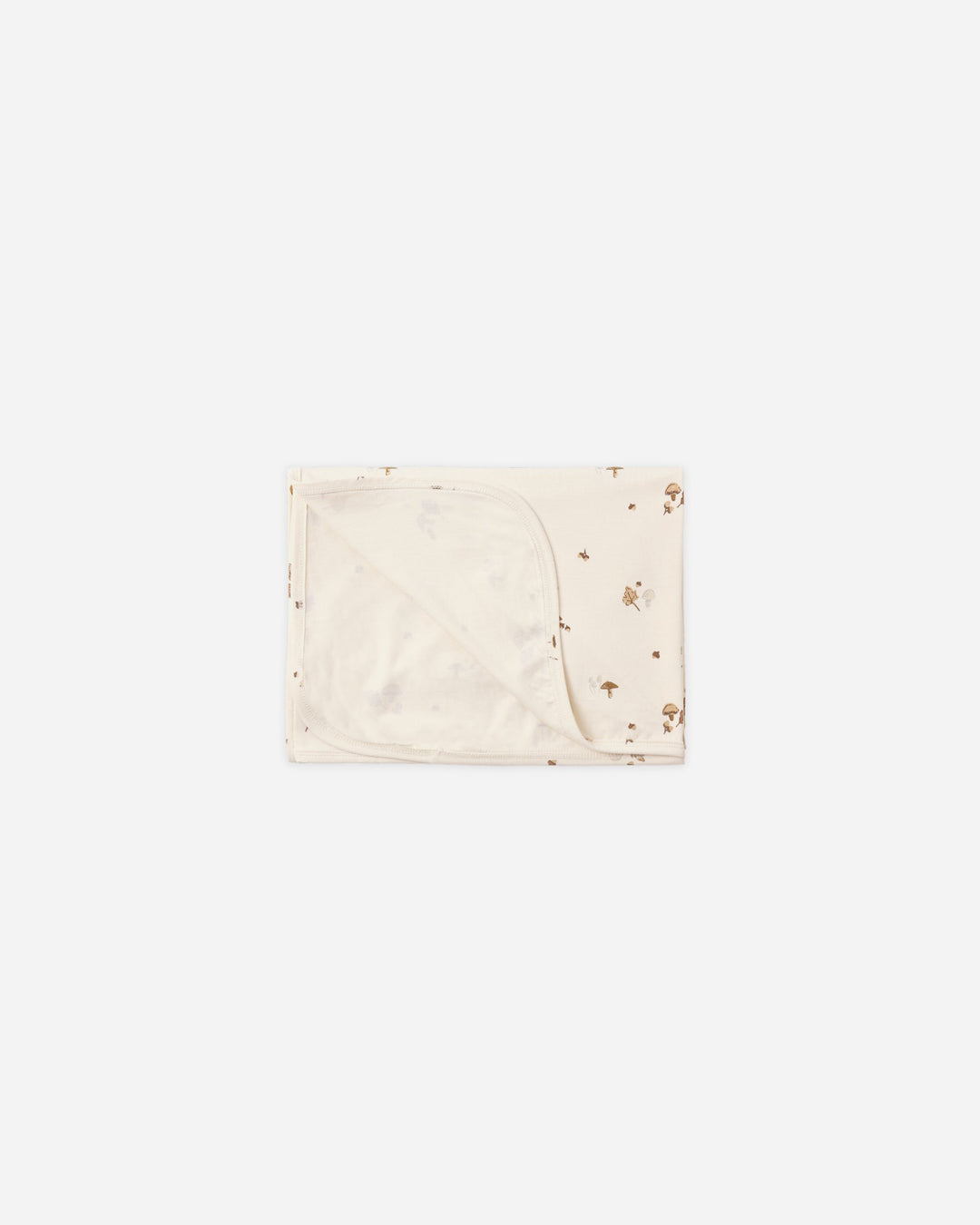 Quincy Mae Bamboo Swaddle in Woodland print on natural, soft stretchy baby swaddle blanket 42 x 42