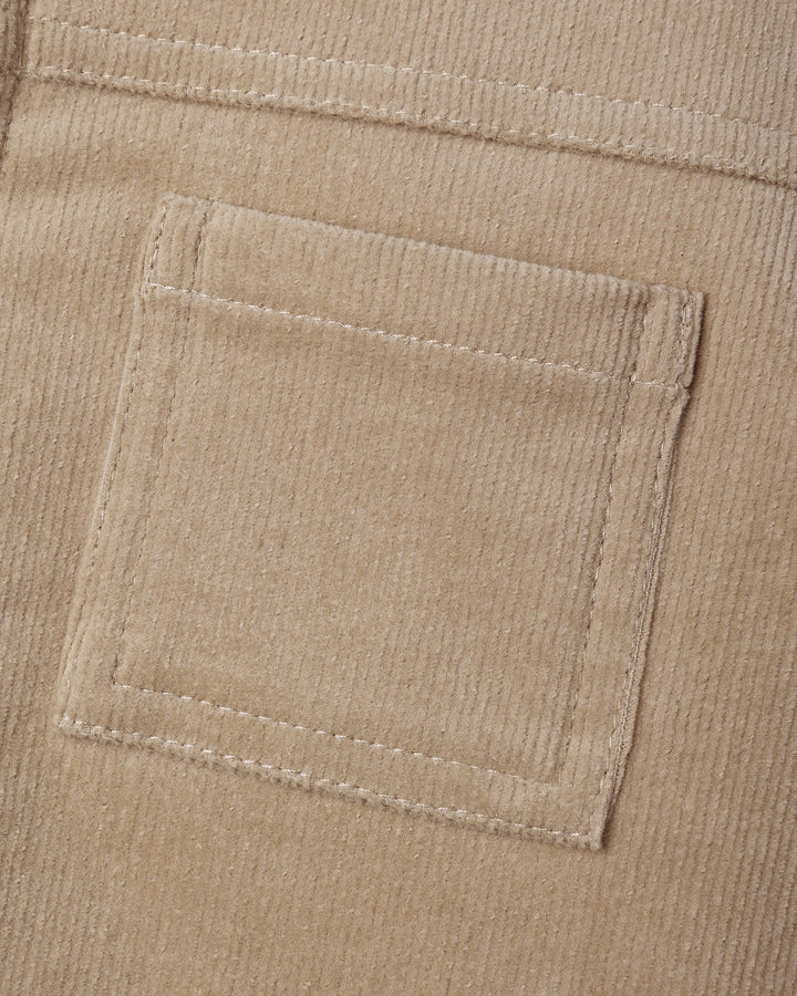 Ezrah Jacket in Latte from Quincy Mae, cozy corduroy outerwear for babies and toddlers