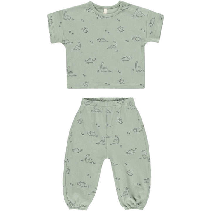 quincy mae dino jersey t shirt and joggers set for baby 