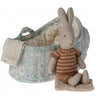 Maileg Bunny in Carrycot Brown Shirt