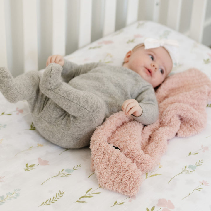 The Cameo Saranoni Ribbed BAMBONI¨ Mini Blanket radiates cozy softness, the ultimate best baby blanket for everyday use.