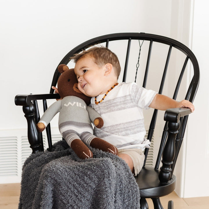 Charcoal delivers soothing softness Ñ the Saranoni Ribbed BAMBONI¨ Mini Blanket is among the best baby blankets for newborns.