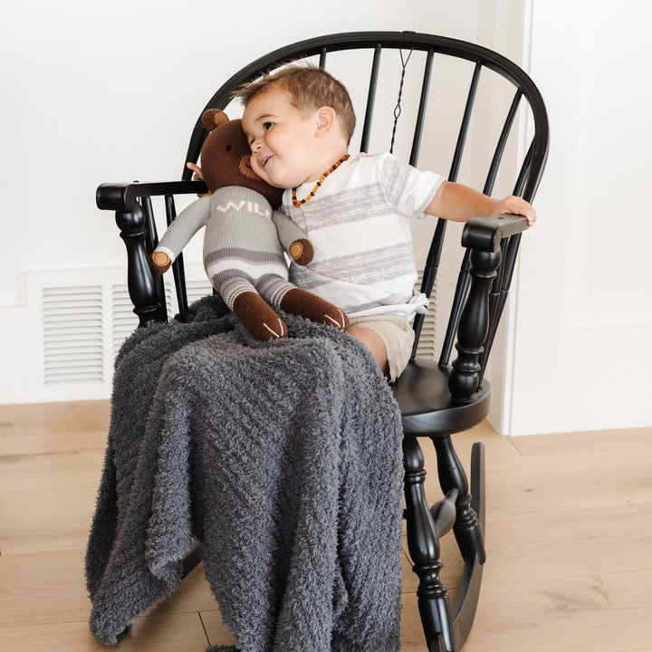 Charcoal makes the Saranoni Ribbed BAMBONI¨ Receiving Blanket a favorite pick for Baby boy blankets year round.