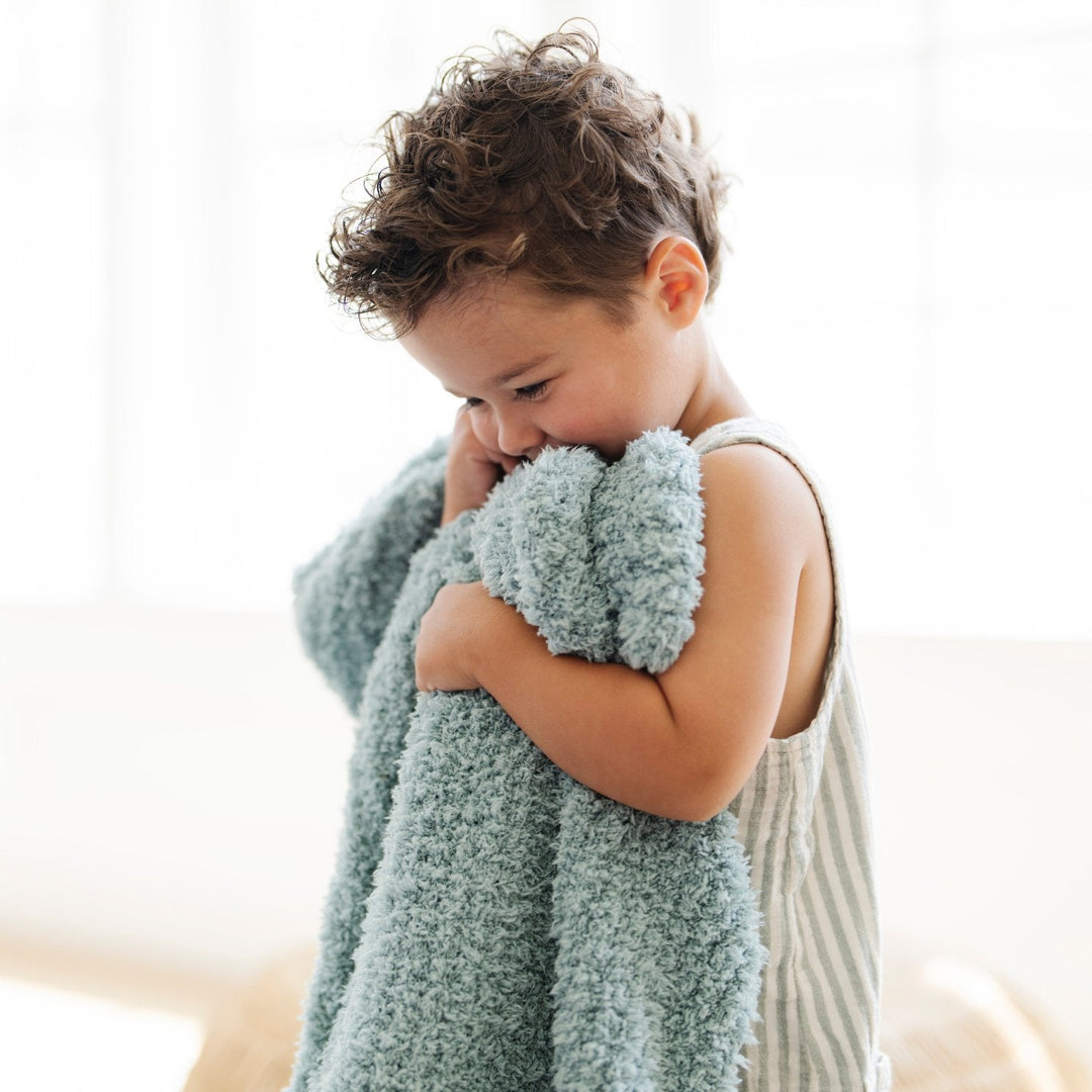 Keep it cozy with the Surf Saranoni Ribbed BAMBONI¨ Receiving Blankets, the best baby blankets essential.