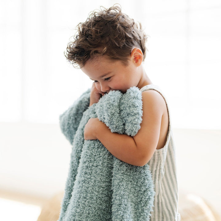 Keep it cozy with the Surf Saranoni Ribbed BAMBONI¨ Receiving Blankets, the best baby blankets essential.