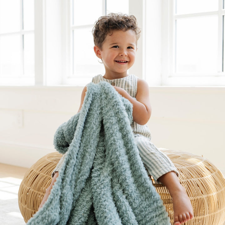 Surf Saranoni Ribbed BAMBONI¨ Receiving Blankets offer premium comfort, making them soft baby blankets.
