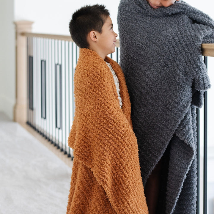 Wrap your toddler in warmth with Saranoni Ribbed BAMBONI¨ Blanket in Ginger, a top toddler blanket.