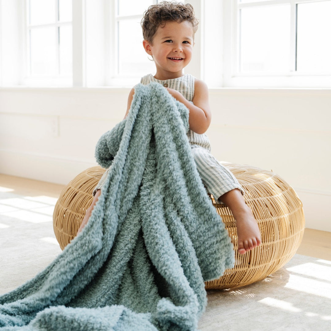 Saranoni Ribbed BAMBONI¨ Blanket Surf, a soft baby girl blanket for everyday comfort.