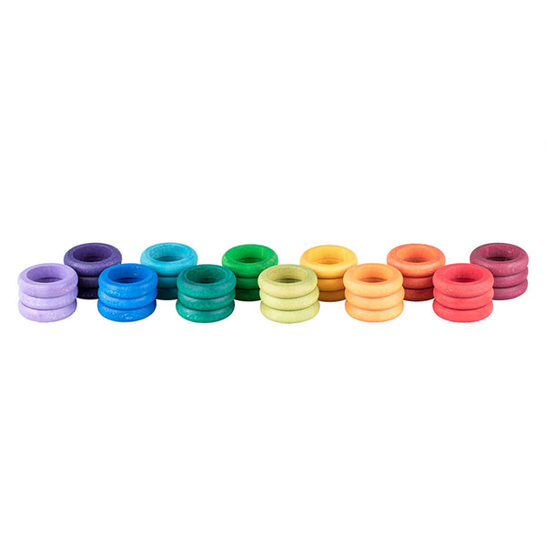 grapat ring set rainbow wood toy