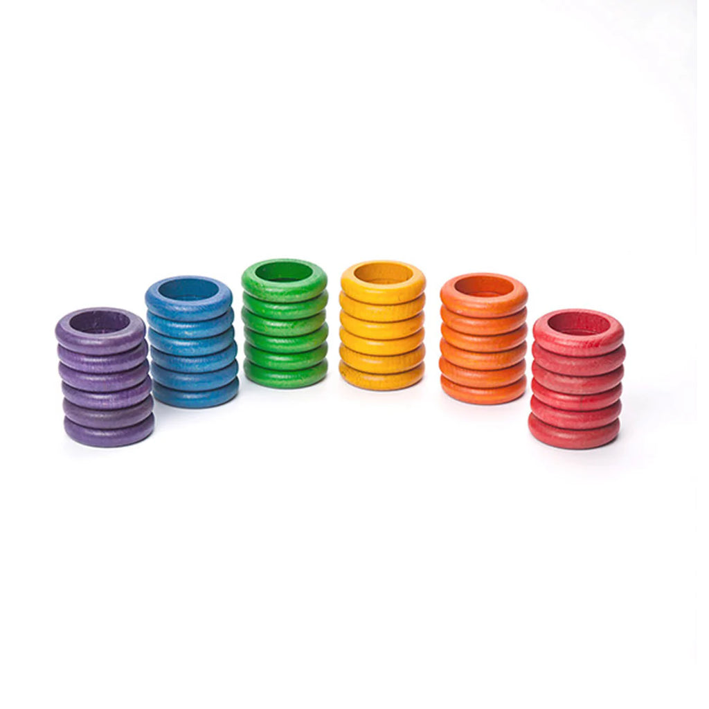 grapat rings set rainbow wood toys