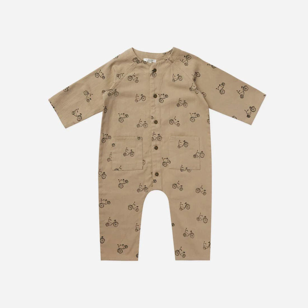 rylee and cru baby long sleeve beige romper