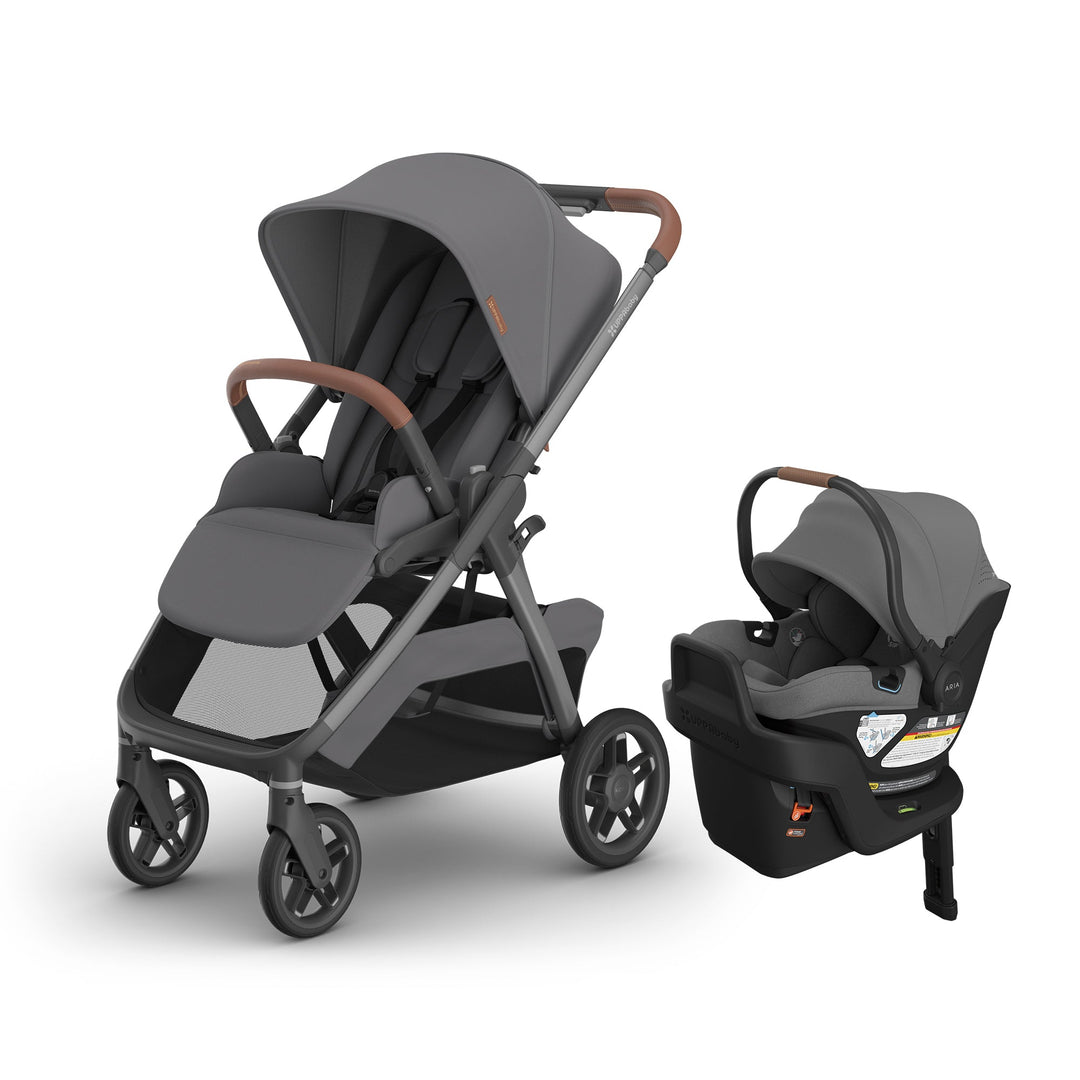 UPPAbaby Kona Stroller Rowan Graphite with Aria V2 Greyson infant car seat — travel system bundle