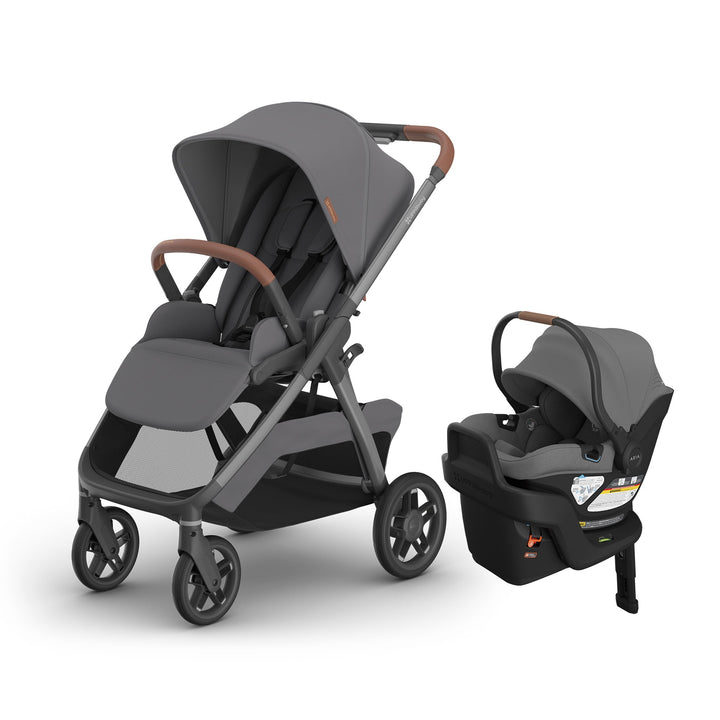 UPPAbaby Kona Stroller Rowan Graphite with Aria V2 Greyson infant car seat — travel system bundle