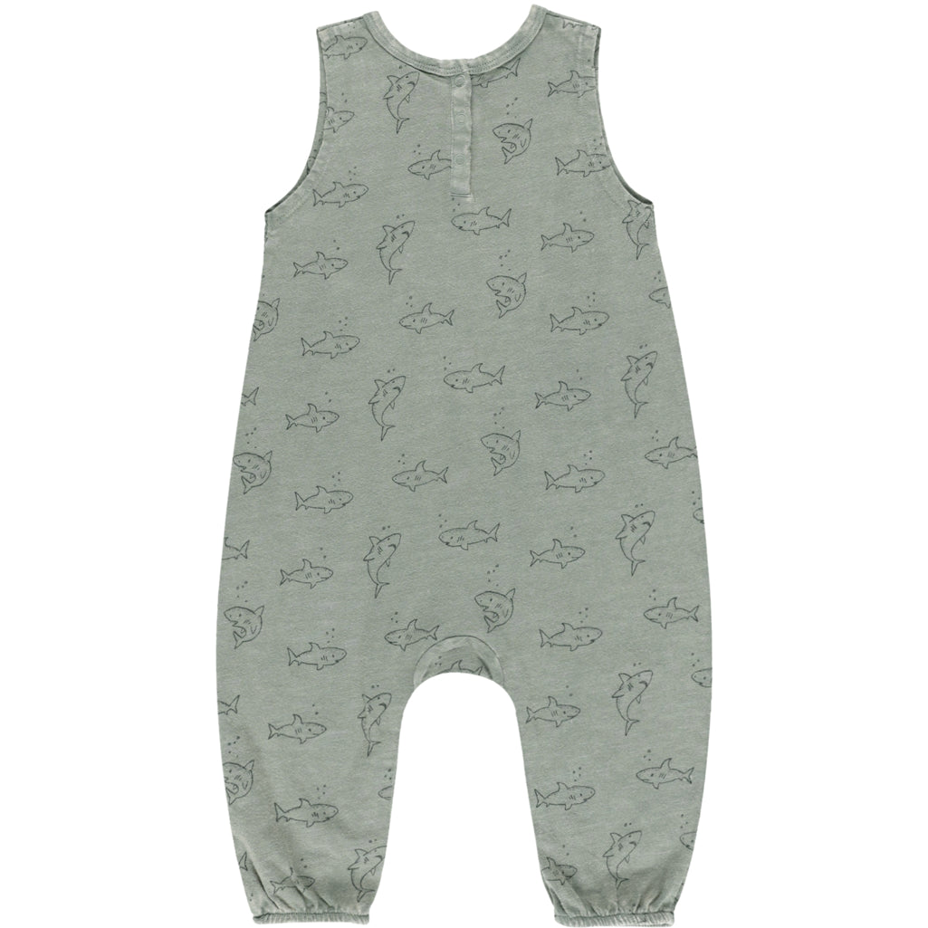 Rylee + cru summer one piece for baby green sharks one piece