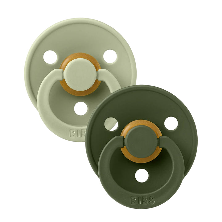 BIBS Pacifier Colour Collection 2 Pack Sage & Hunter Green, best pacifier for breastfed baby.