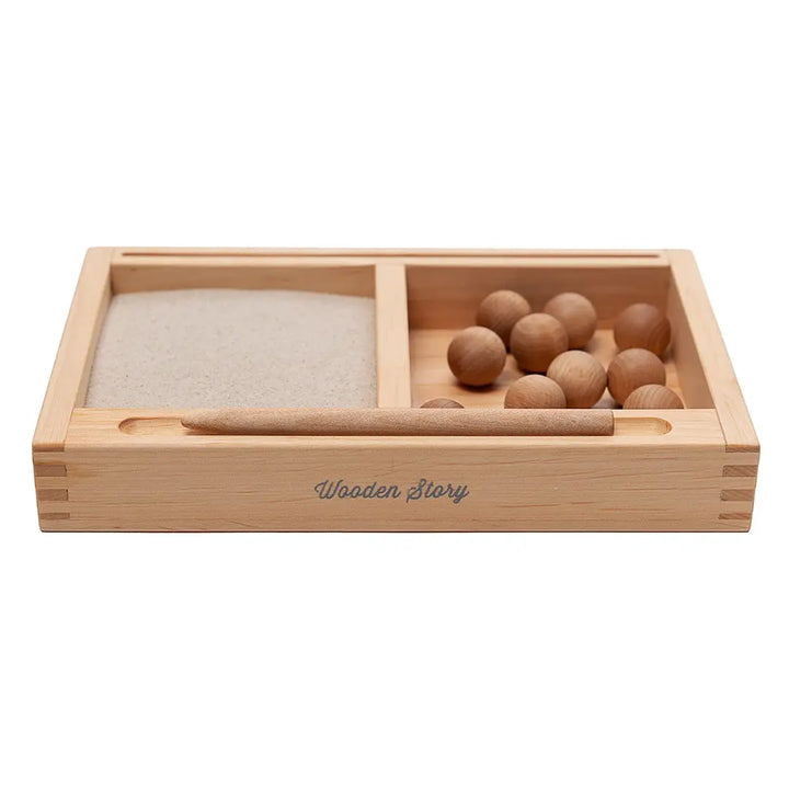 wooden story montessori sand toy for education