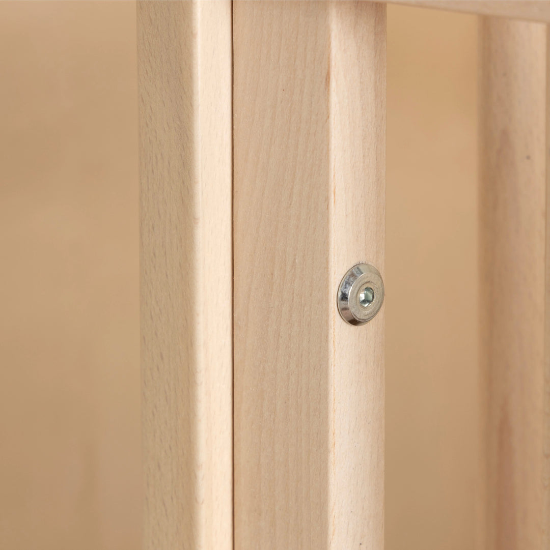 Natural tones make the Dadada Soho 3-in-1 Convertible Crib in Wash a standout choice among the best cribs for babies.