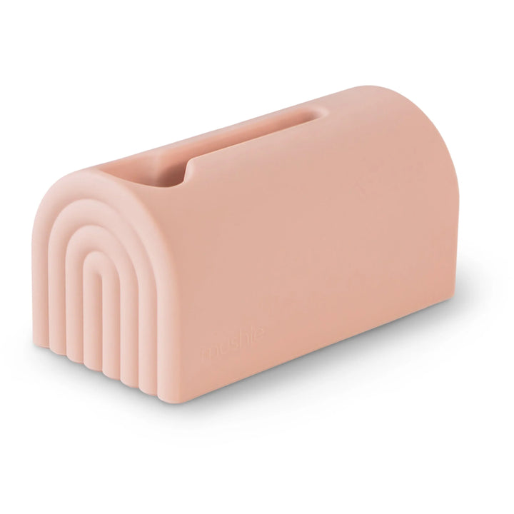 Mushie Spout Cover Blush Blush-colored spout cover for safe and stylish bath time for toddlers and babies